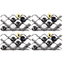 Load image into Gallery viewer, Multi pack 4 units Black WAVE Wine Rack, Stackable Countertop Wine Bottle Stand, store 48 bottles