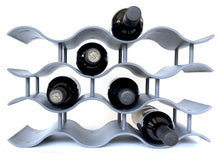 Load image into Gallery viewer, Gray Eco WAVE Wine Rack, Stackable Countertop Wine Bottle Stand - bariboo