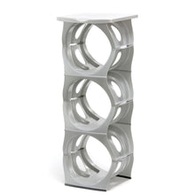 Load image into Gallery viewer, SILVER Water Bottle Rack for 3 bottles PLUS top shelf, 3 &amp; 5 gallon jugs storage - bariboo