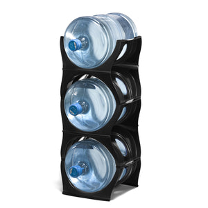 ECO pack BLACK Water Bottle Rack for 12 bottles, 3 & 5 gallon jugs storage - bariboo