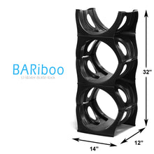 Load image into Gallery viewer, BLACK Water Bottle Rack for 3 bottles, 3 &amp; 5 gallon jugs storage - bariboo