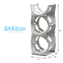 Load image into Gallery viewer, SILVER Water Bottle Rack for 3 bottles, 3 &amp; 5 gallon jugs storage - bariboo